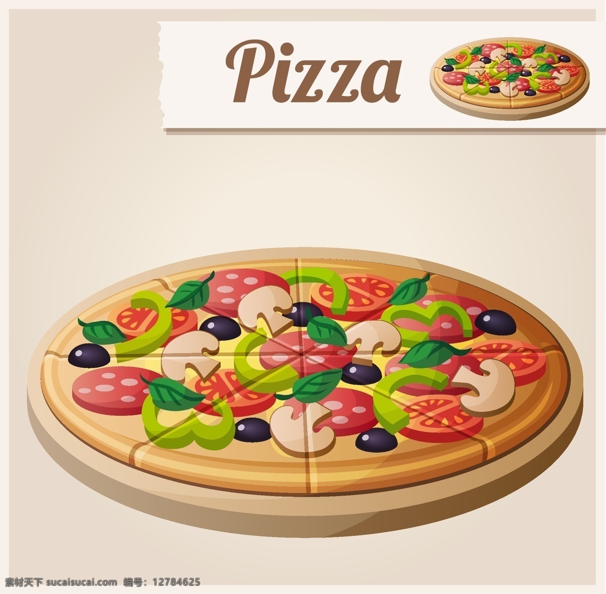矢量 披萨 美食 模板下载 美食插画 快餐美食 卡通食物 餐饮美食 生活百科 矢量素材 白色