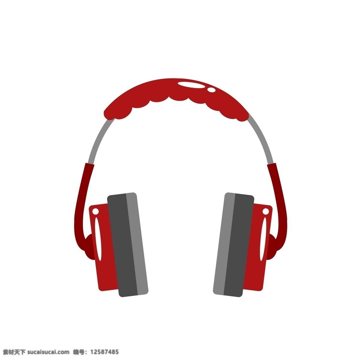 红色 音乐 耳机 插画 红色的耳机 卡通插画 乐器插画 音乐插画 演奏乐器 音乐器具 听歌的耳机