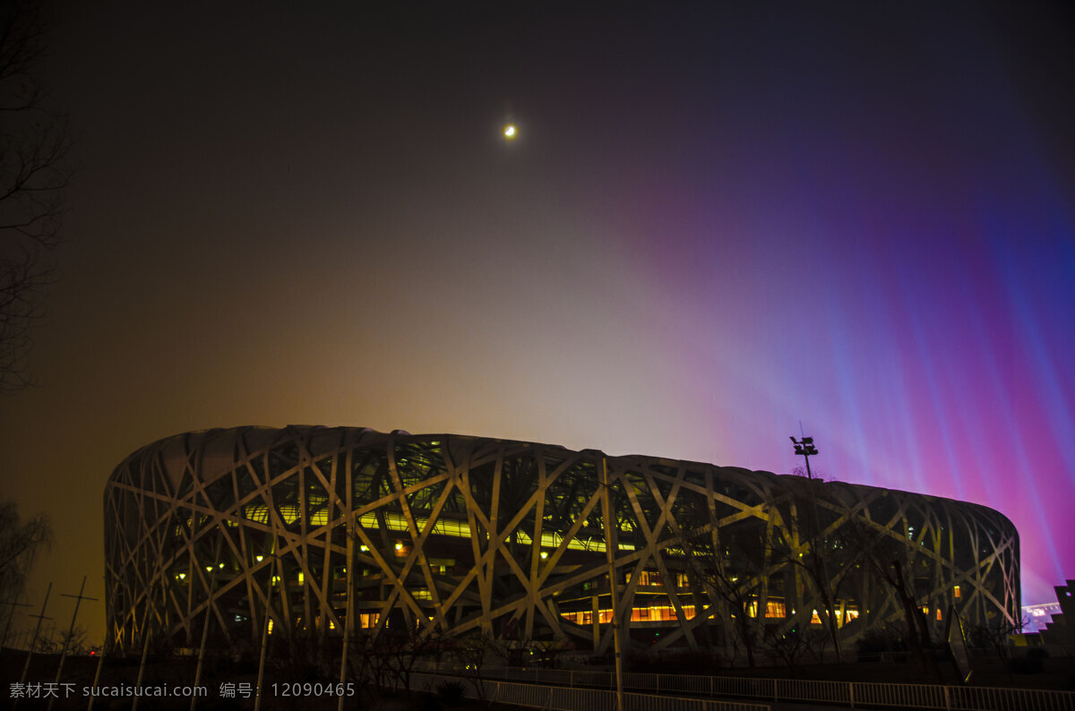 中国 北京 鸟巢 夜景 建筑 灯光 旅游摄影 国内旅游