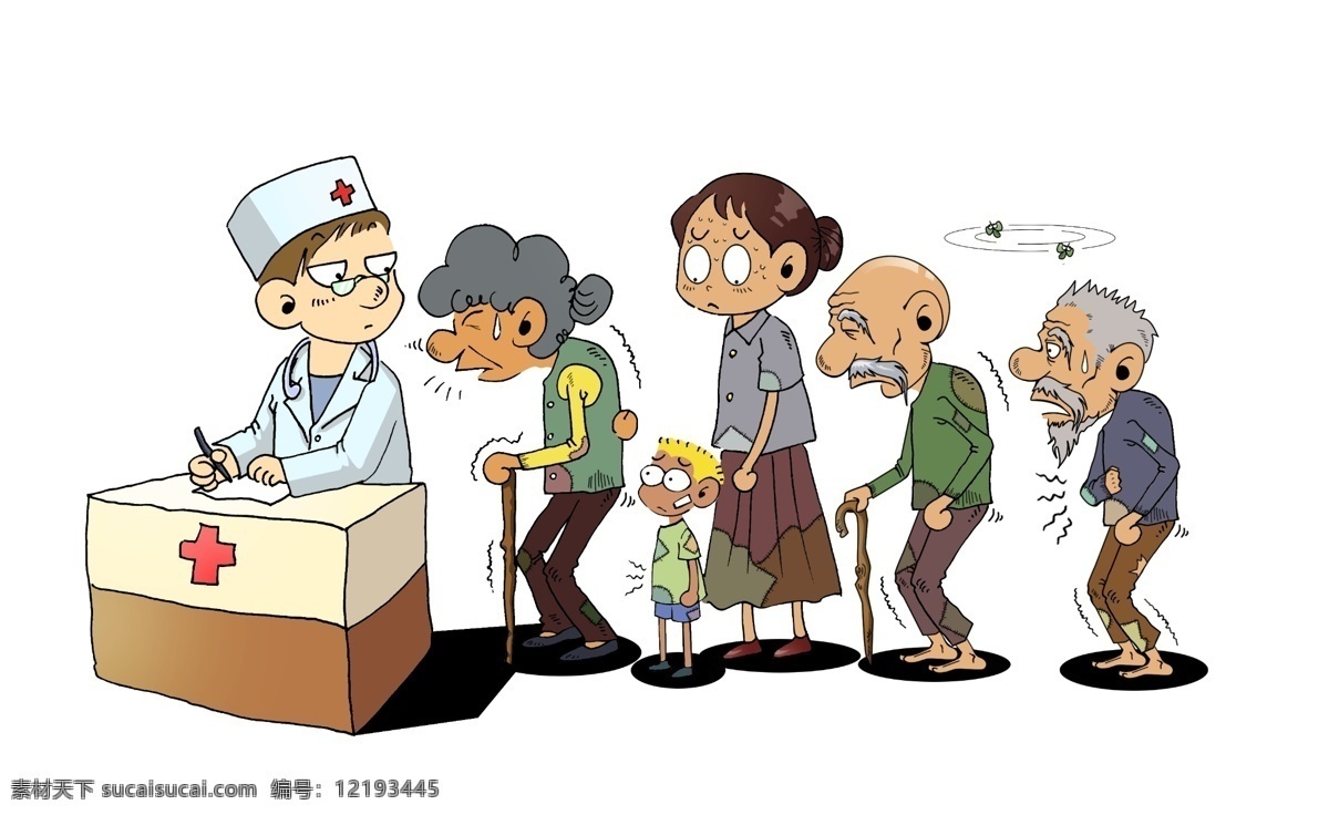 看病漫画 医生 患者 病患 老弱病残 漫画 讽刺漫画 漫画角色类 动漫动画 动漫人物