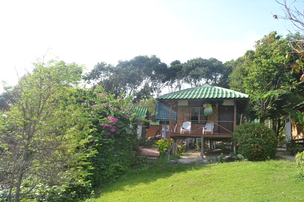 泰国 皇帝岛 小木屋 花园 海岛 岛 草坪 植物 绿色 大自然 拉亚小屋 泰国游 旅游摄影 国外旅游
