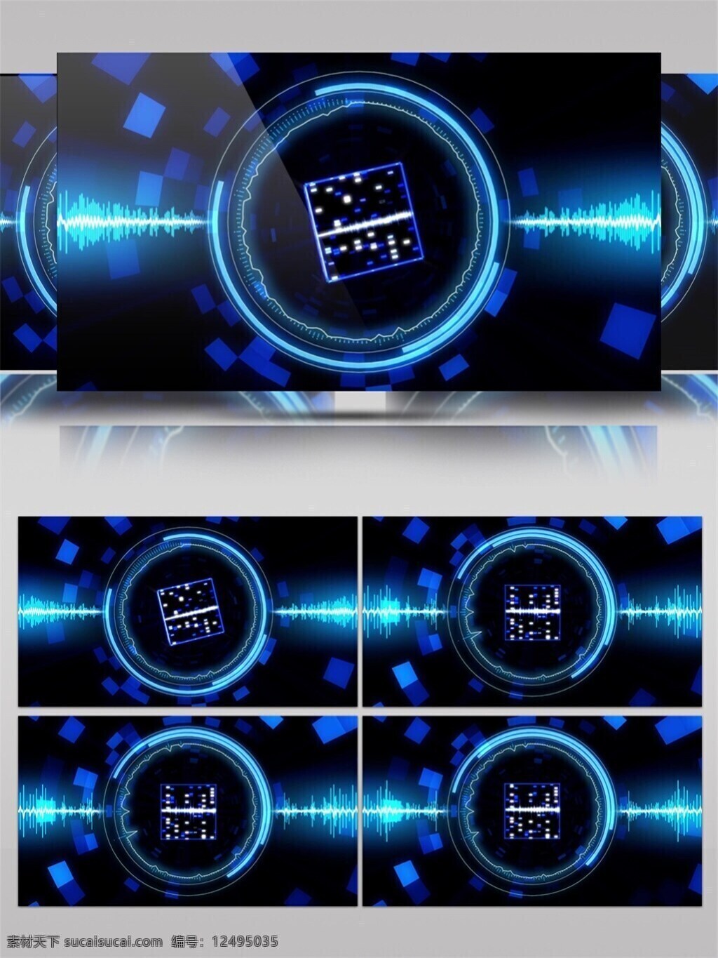 酷 炫 蓝色 圆形 正方体 视频 科技蓝色 节奏动感 背景 视频素材 动态视频素材