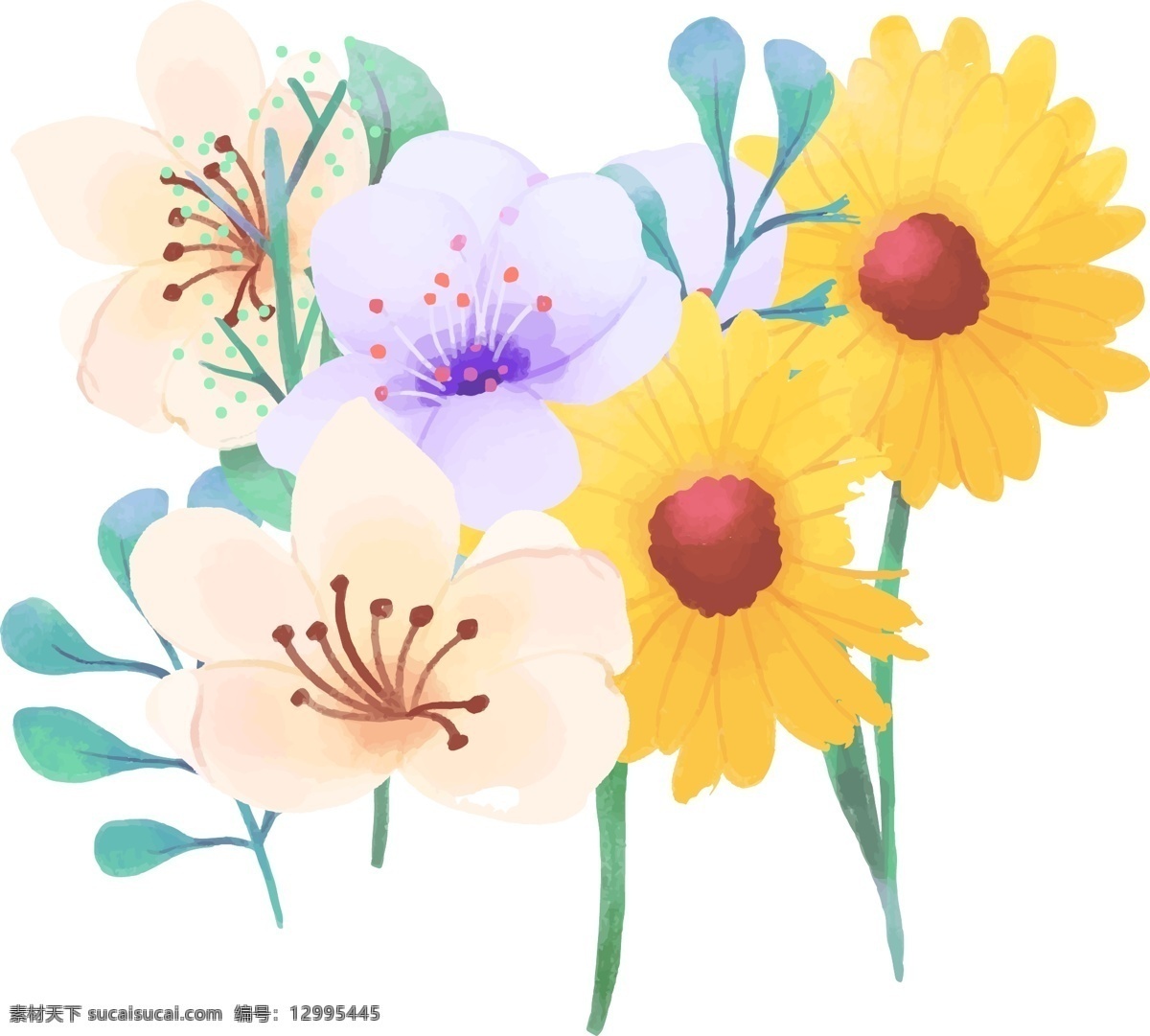 鲜花 植物 装饰 元素 背景 简约 卡通 源文件 标签
