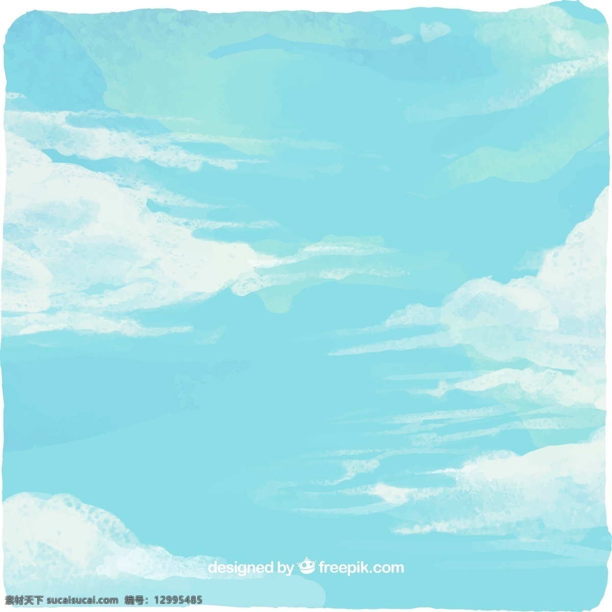 彩绘 蓝天 白云 风景 天空 云朵 自然 文化艺术 绘画书法