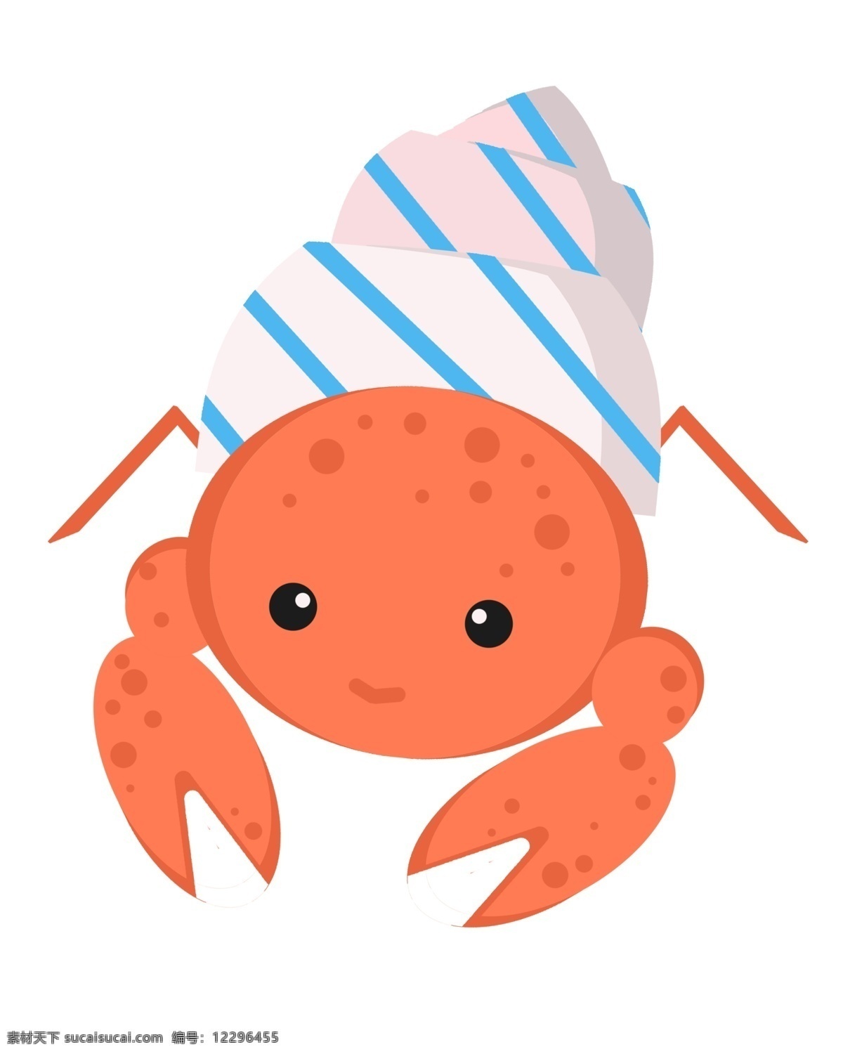 卡通红色螃蟹 动物 海鲜 螃蟹