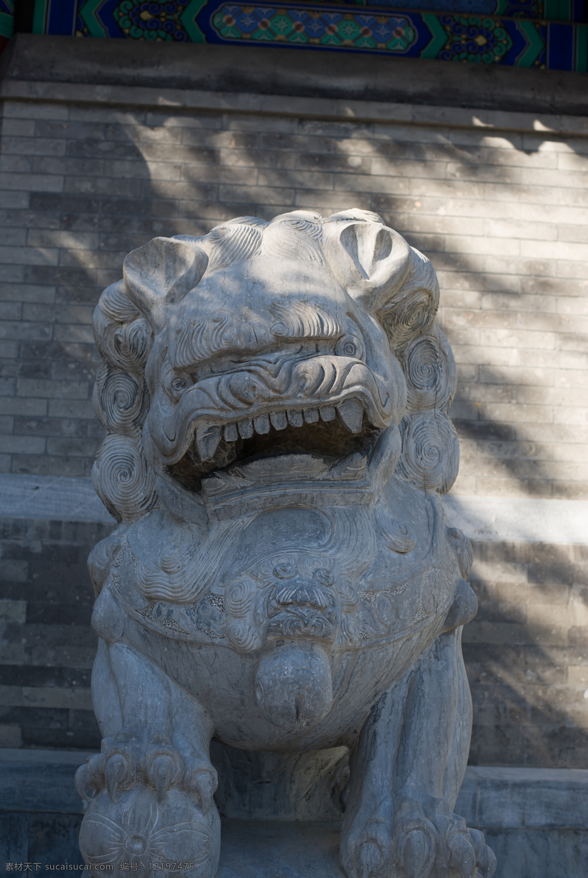 石狮子 汉白玉 公狮子 传统文化 文化艺术