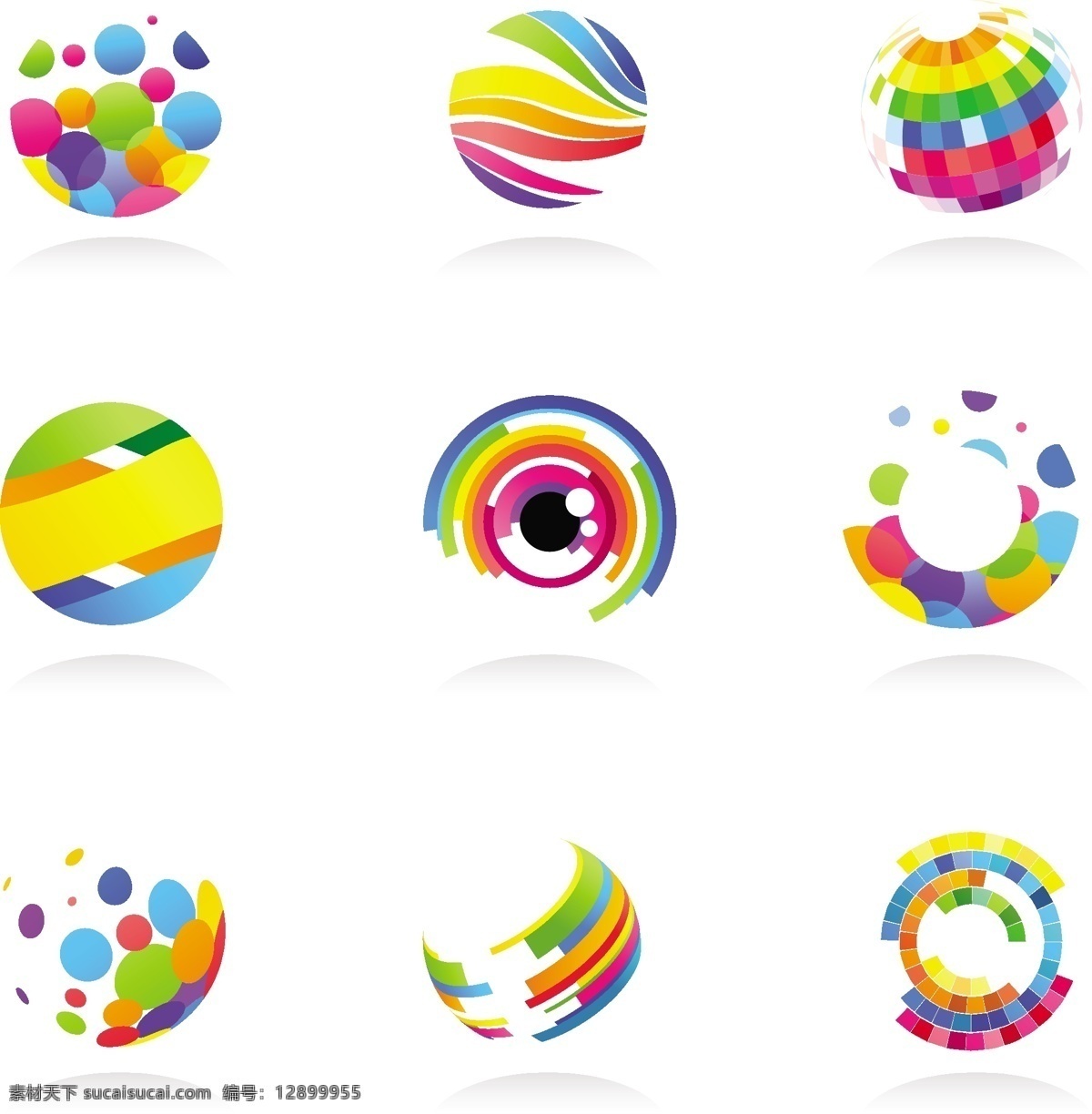 梦幻 炫彩 logo 彩色 创意 logo图形 标志设计 商标设计 企业logo 公司logo 标志图标 矢量素材 白色