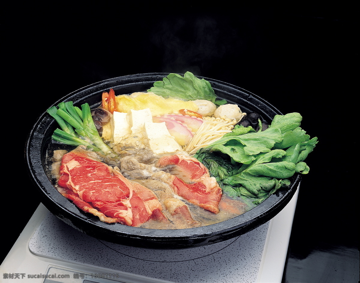 火锅料理 火锅料 涮羊肉 豆腐 青菜 章鱼 传统美食 餐饮美食