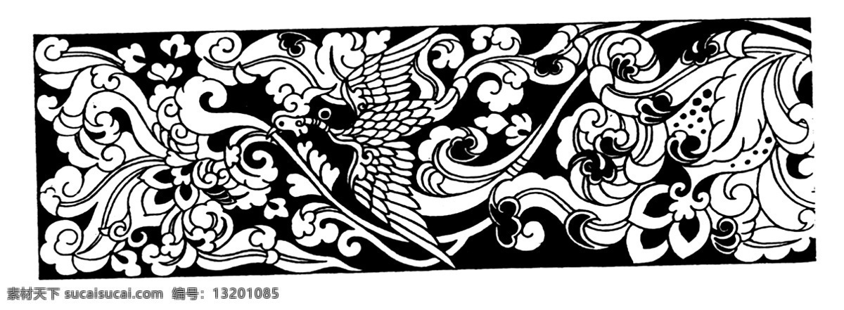 凤纹 图案 吉祥图案 中国传统图案 凤凰 设计素材 龙凤图纹 装饰图案 书画美术 白色