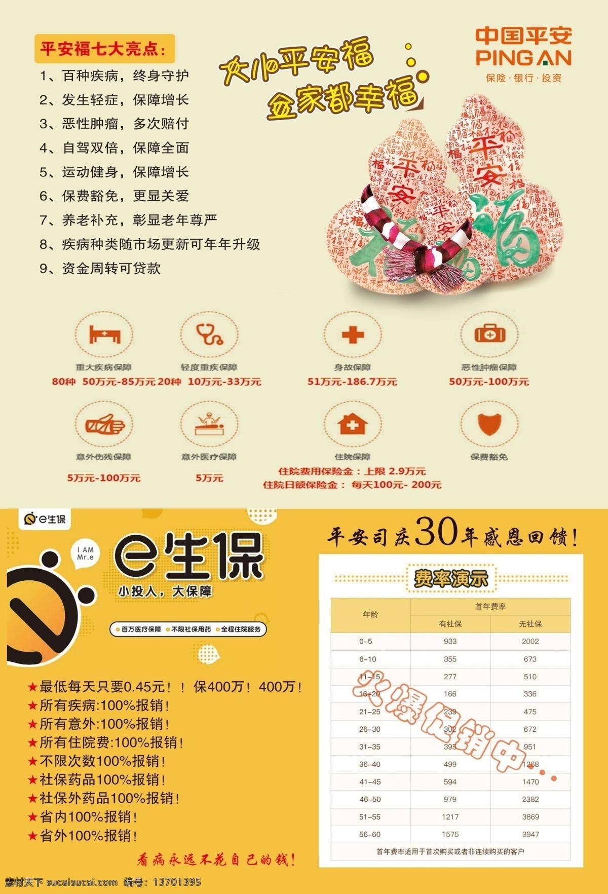 平安传单 平安彩页 彩页 平安 葫芦 平安葫芦 平安福 平安e生保 e生保 保险 平安保险 葫芦分层 dm宣传单