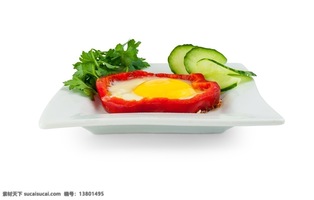 简单 料理 甜椒 形状 煎 鸡蛋 源文件 蔬菜 青瓜 红色 绿色 装饰图案