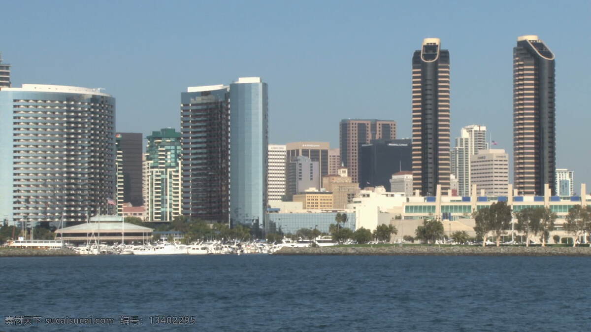 视频免费下载 圣迭戈 港 船 框架 城市 天际线 waterftont 股票 视频