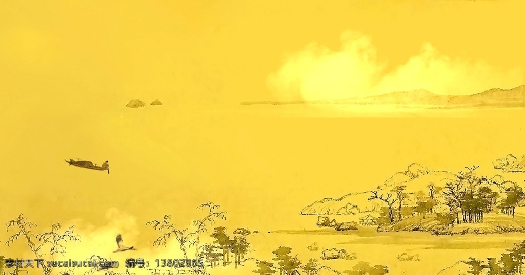 视频背景 片头片尾 文字背景 仿古山水 富春山居图 视频制作素材 多媒体 影视编辑 合成背景素材 mp4