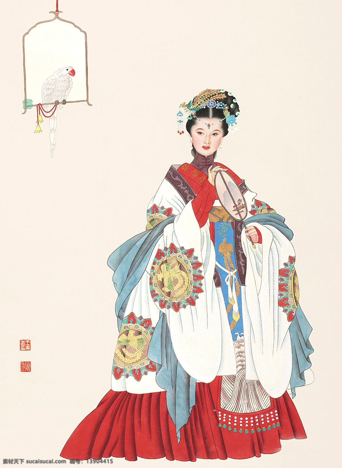 仕女图 王美芳 赵国经 人物集锦 近代绘画 国画 名画 人物 美女 古装美女 宫装美女 古画 仕女 文化艺术 绘画书法 设计图库