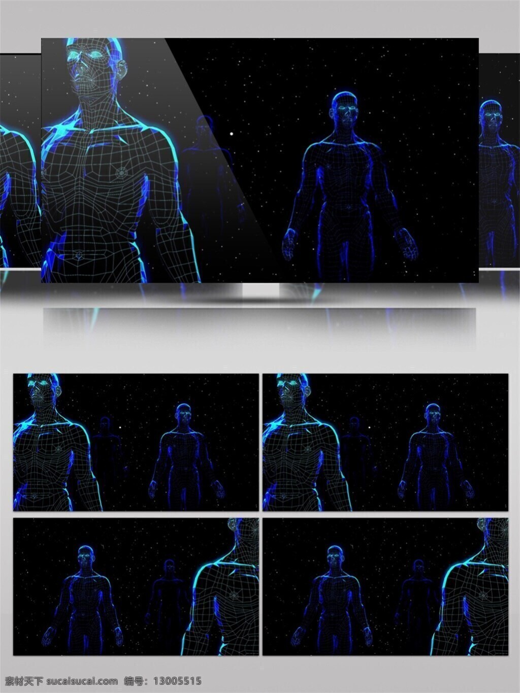 蓝色 人物 线条 高清 视频 科技蓝色 vj线条 科技感 视频素材 动态视频素材