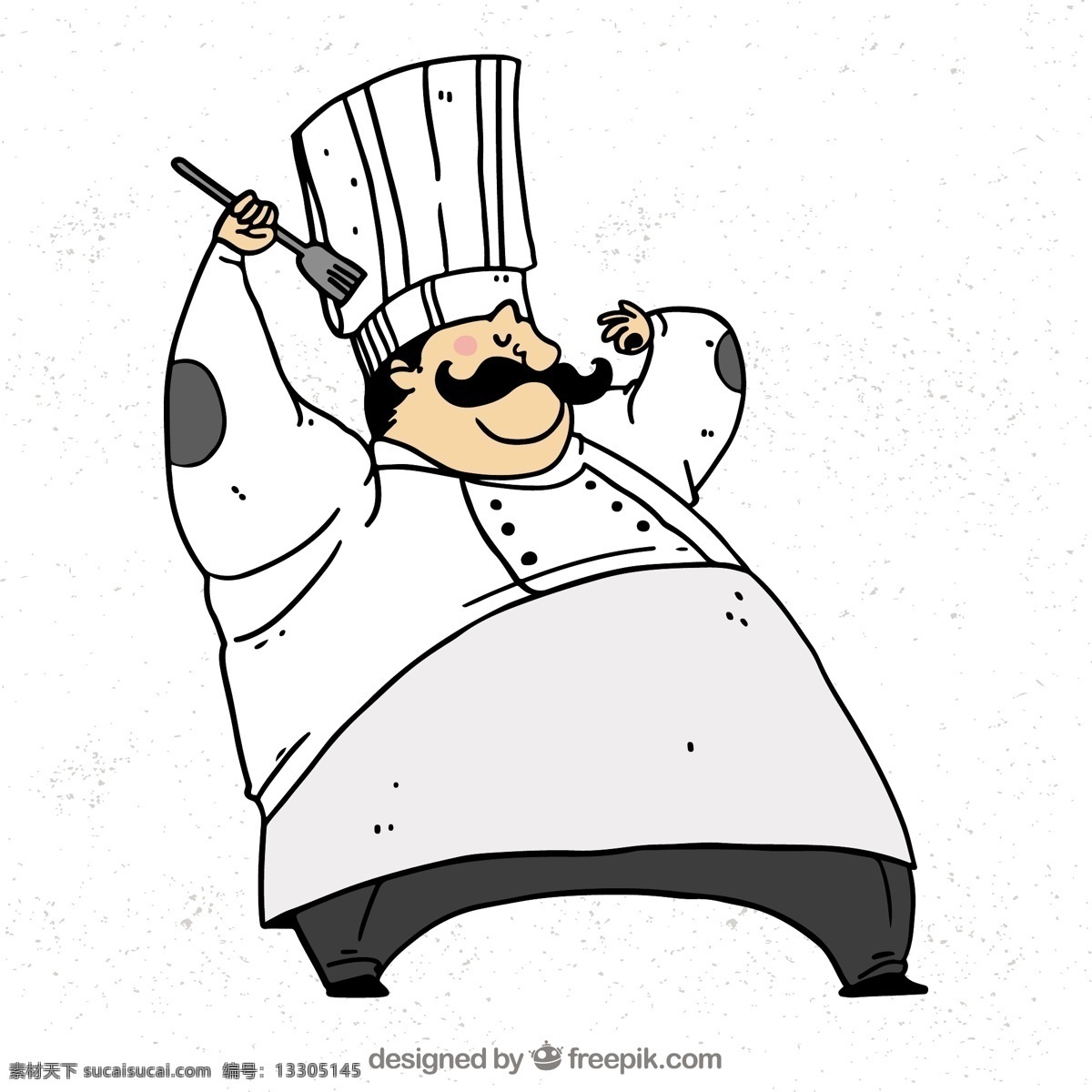 手 画 厨师 角色 插图 手画 厨师角色