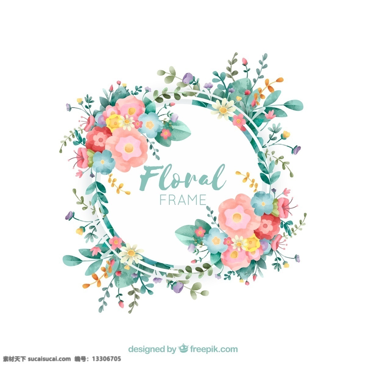 手绘花框 花的 花卉 性质 手绘 弹簧 树叶 装饰 自然 开花 美丽 类型 框架 底纹边框 花边花纹