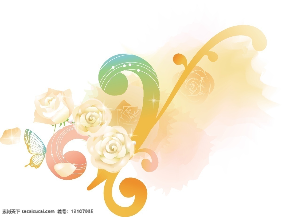 温馨 花朵 背景 广告 花纹 平面 宣传 资源 矢量 矢量图 花纹花边