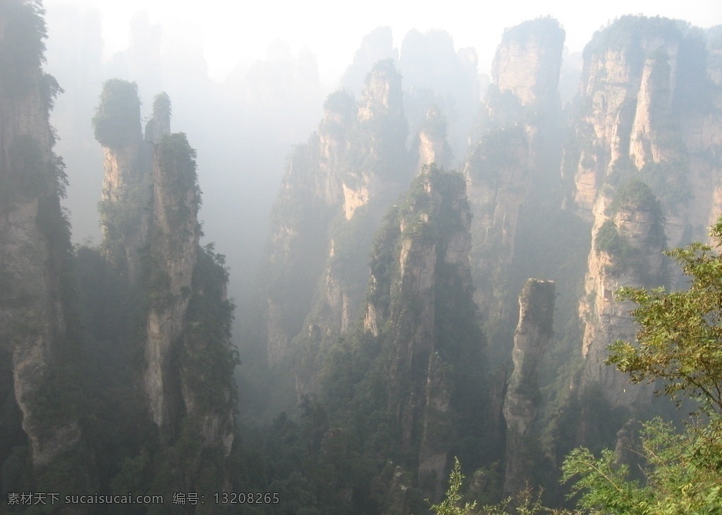 名山 山峰 树 山川 岩石 天 柱山 中国名山 自然景观 自然风景 张家界 山水风景