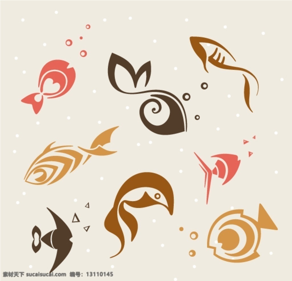 鱼图标 动物 鱼 鱼图形 手绘 创意鱼图案 图标 矢量素材 标志图标 网页小图标