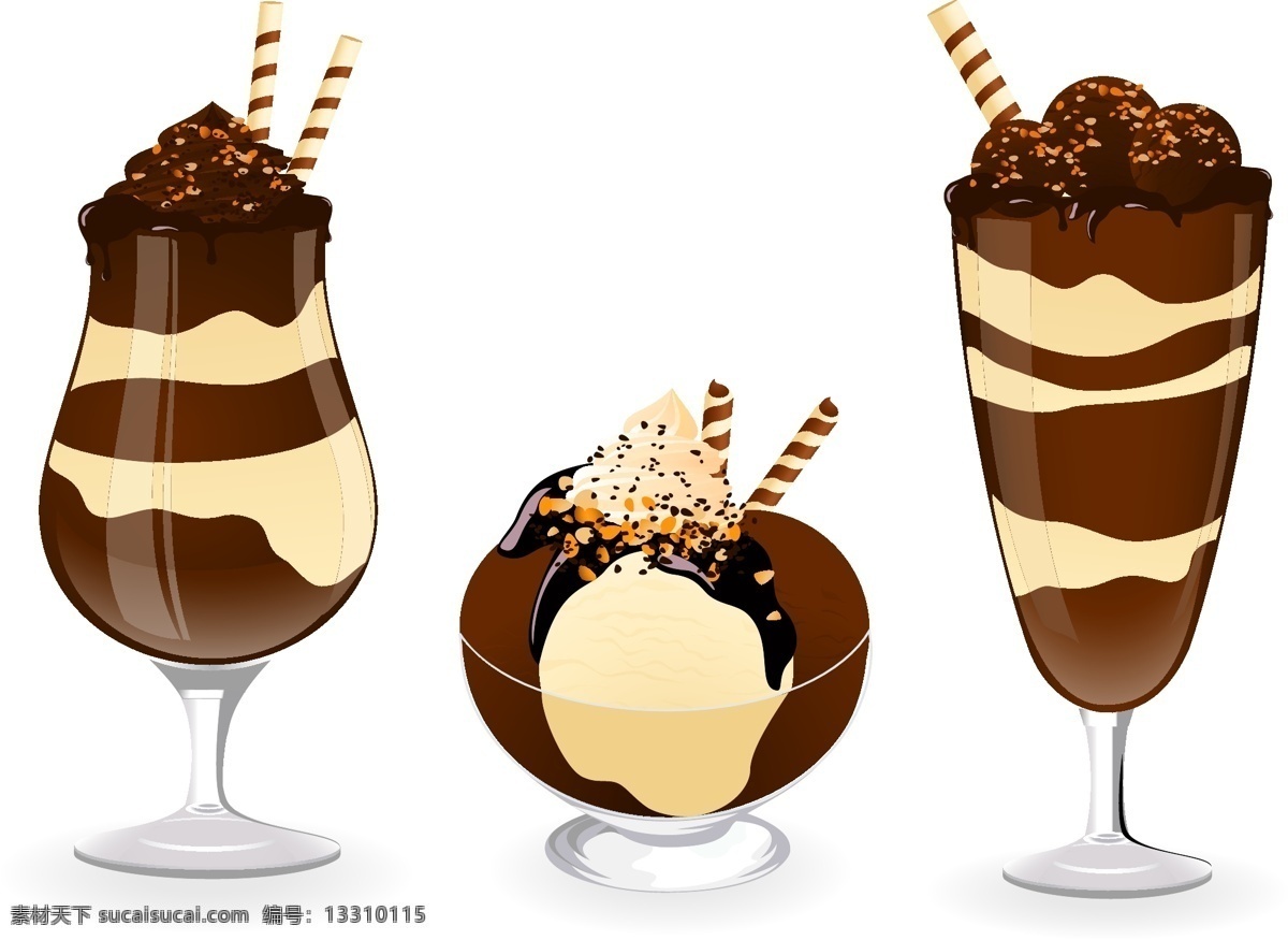 夏季 美味 巧克力 冰激凌 ai元素 透明元素 免抠元素