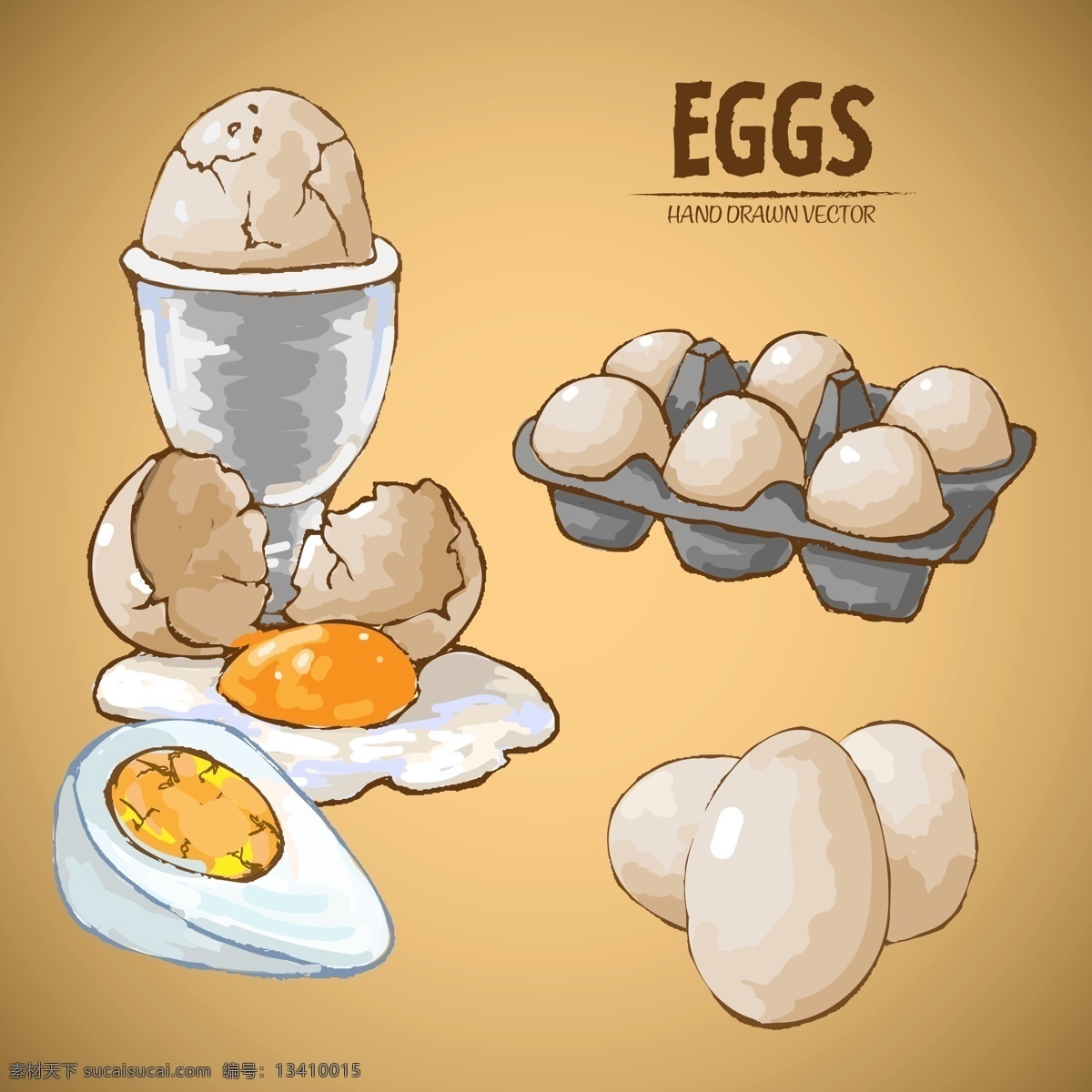 矢量 鸡蛋 鸭蛋 农产品 手绘 美味 早餐 生活百科 餐饮美食