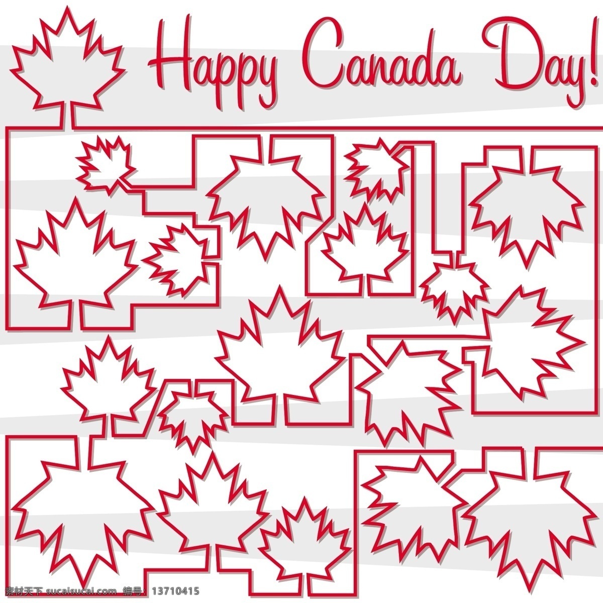 枫叶 迷宫 加拿大 国庆节 快乐 卡 矢量 格式 矢量图 日常生活