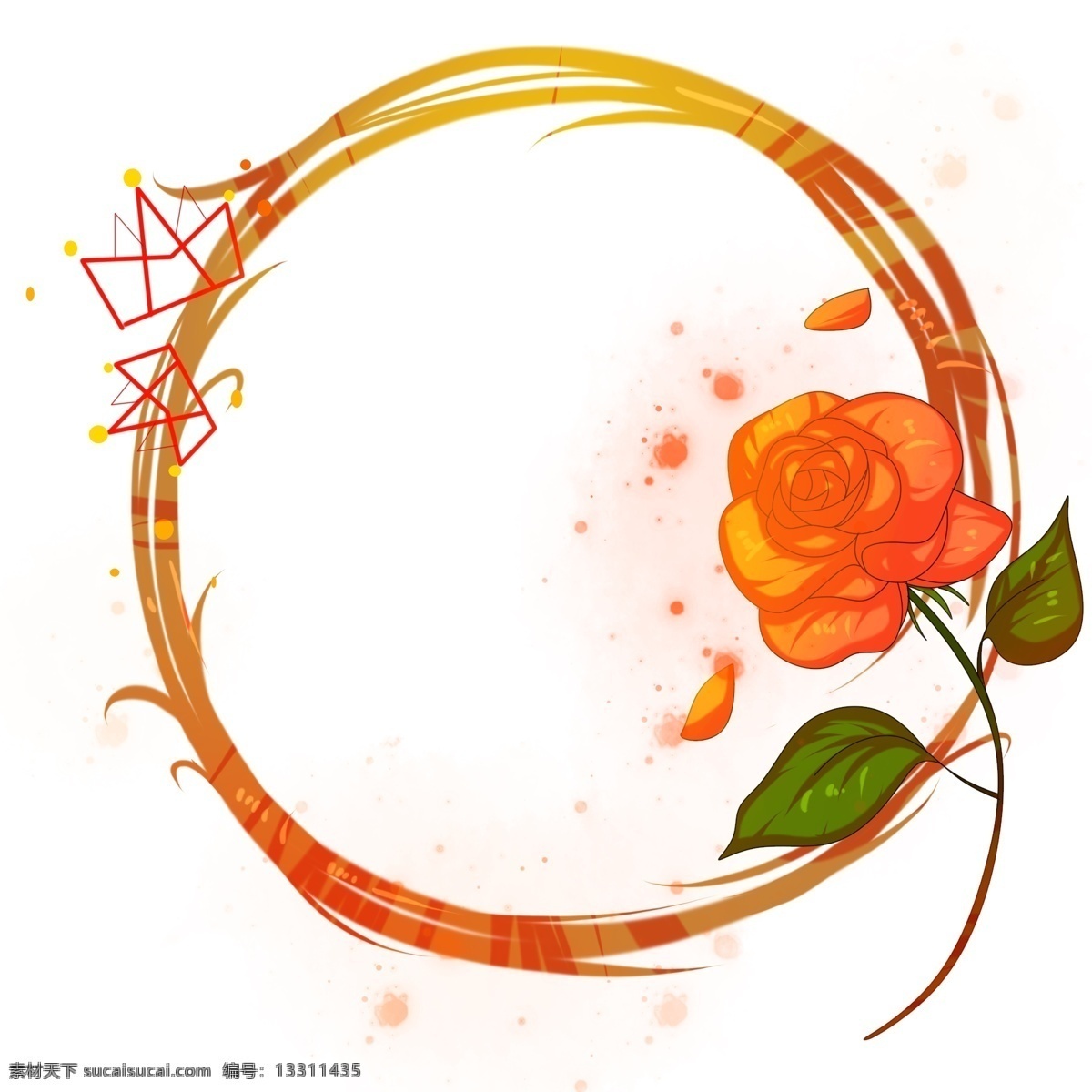 女王 节 玫瑰花 边框 插画 漂亮 手绘 卡通 装饰