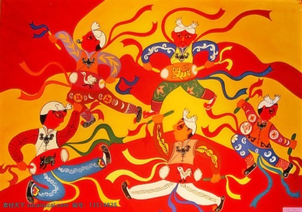 陕西农民画 陕西 民间艺术 农民画 颜色艳丽 色彩丰富 颜色 文化艺术 传统文化