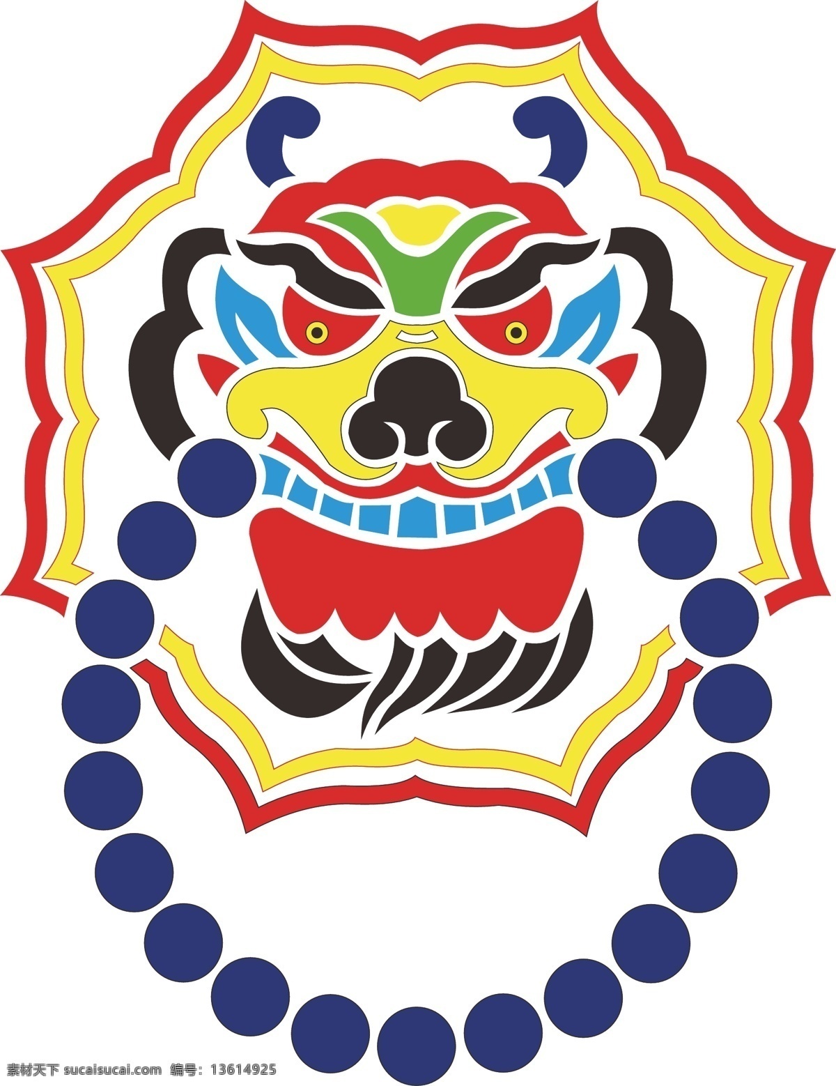 老虎 图案 民族风格 矢量图 cs3 文化艺术 传统文化