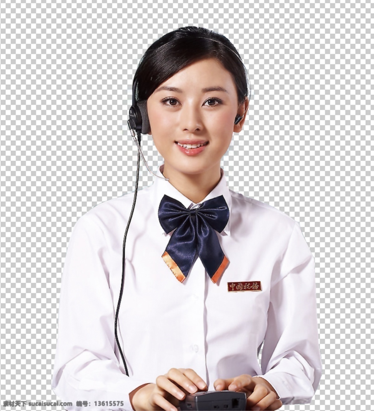 客服人员 人物 美女 白领 透明图 工作人员 微笑 分层 源文件