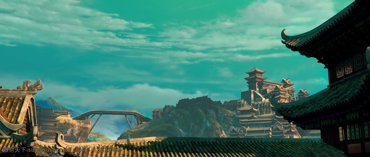 功夫 熊猫 中式 场景 中式建筑 古典 建筑 中国风 古建筑 功夫熊猫场景 影视娱乐 文化艺术