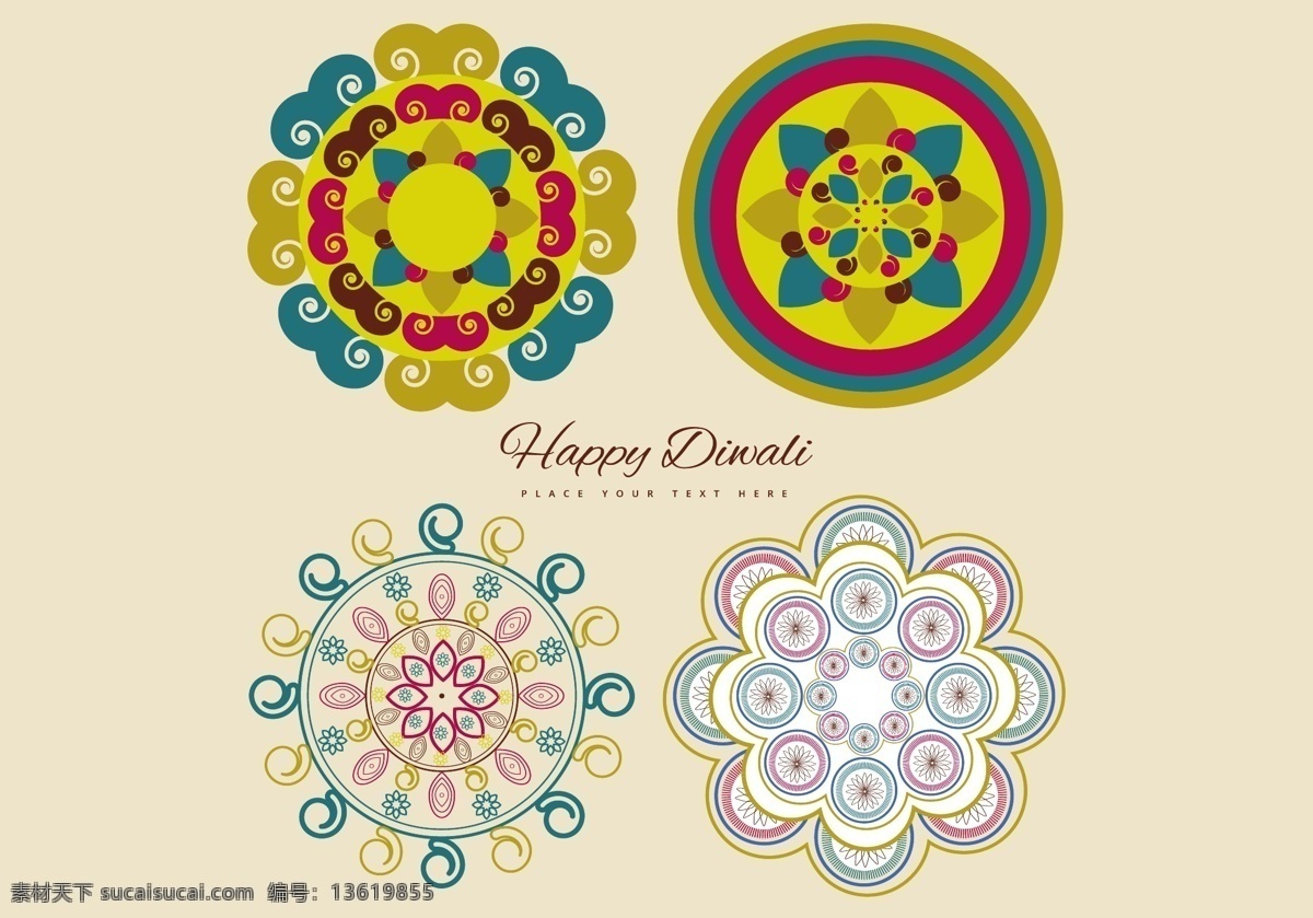 colorful rangoli 集 快乐 排灯节 模式 变化 圆 花艺 背景 卡 节日 丰富多彩