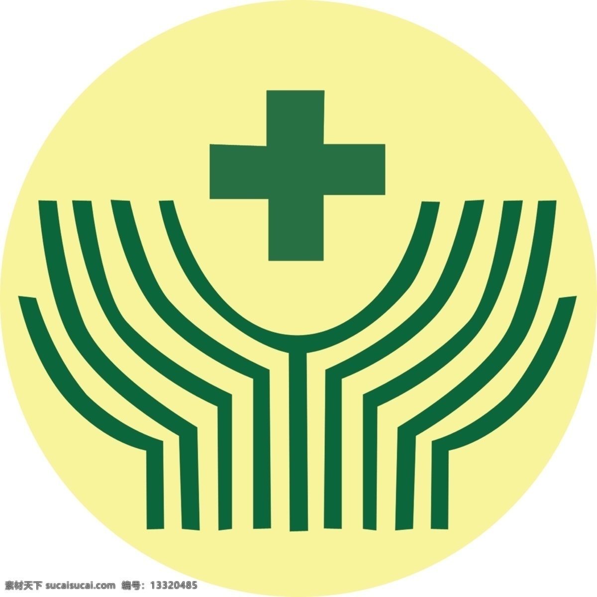 国有医药 国有 医药 标志 十字 黄色 绿色 圆形 logo 分层