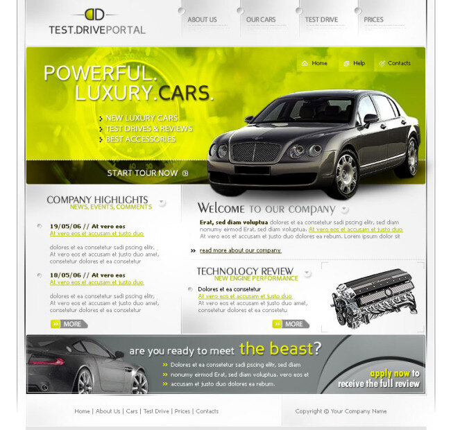汽车 专卖店 网站 模板 网页设计 网页模板