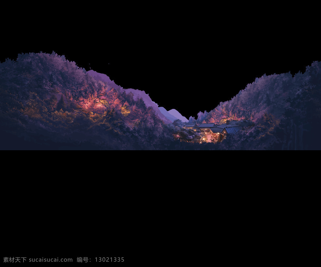 3d 游戏 古风 山林 环绕 背景 png元素 免抠元素 透明元素 循环 游戏场景 中国风