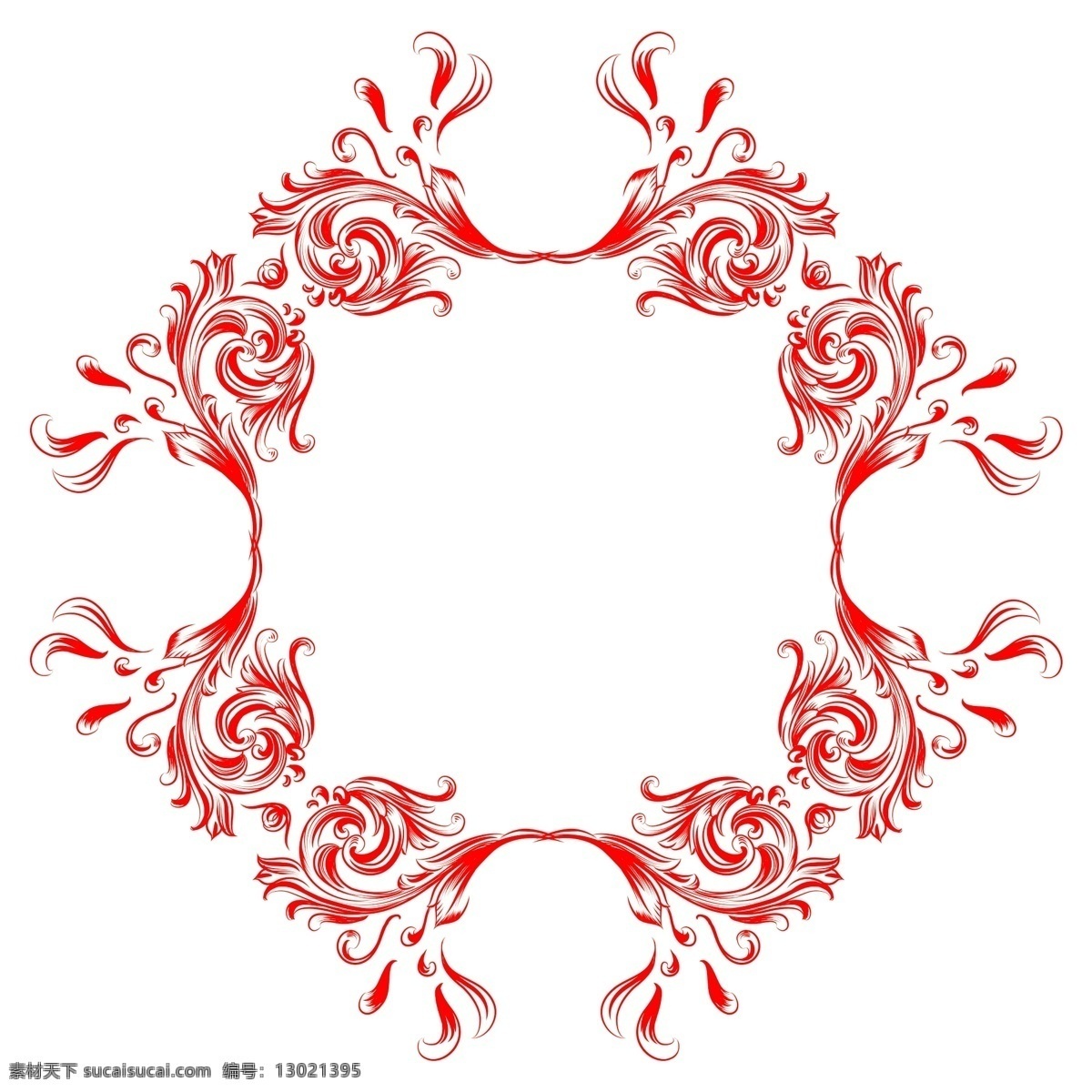 欧式 古典 花纹 边框 红色 装饰