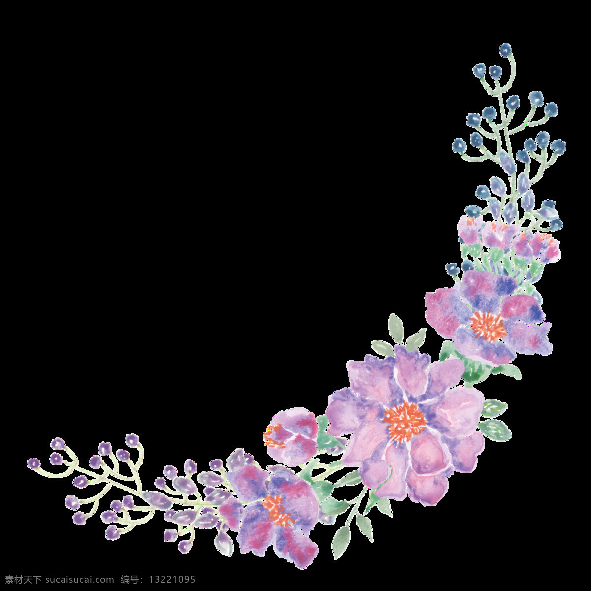 水彩 彩色 鲜花 合集 蓝色 绿色 花朵 插画 红色 粉色 紫色 花瓣 花卉 绿叶 叶子 植物 卡通 免 扣 透明素材 装饰图案 淘宝 手账素材