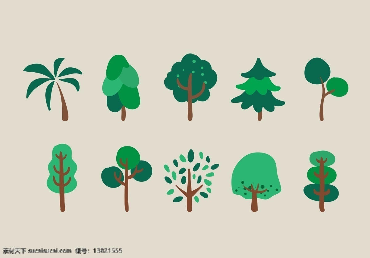 简约 绿色 春天 树木 绿色植物 植物 简洁 绿树 树 卡通 春季 春天植物