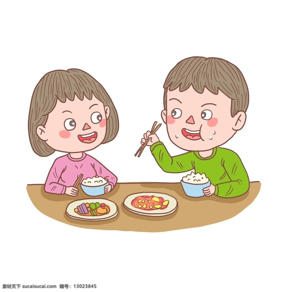 卡通 手绘 人物 吃饭 情侣 手账 简笔画 拥抱情侣 小情侣 谈恋爱 小伙和姑娘 甜蜜情侣 处对象 吃饭情侣