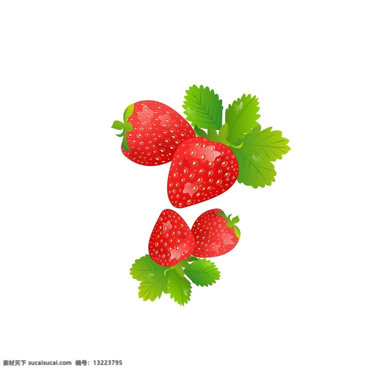 手绘 草莓 装饰 元素 装饰元素 水果 食物 美味 新鲜 香甜