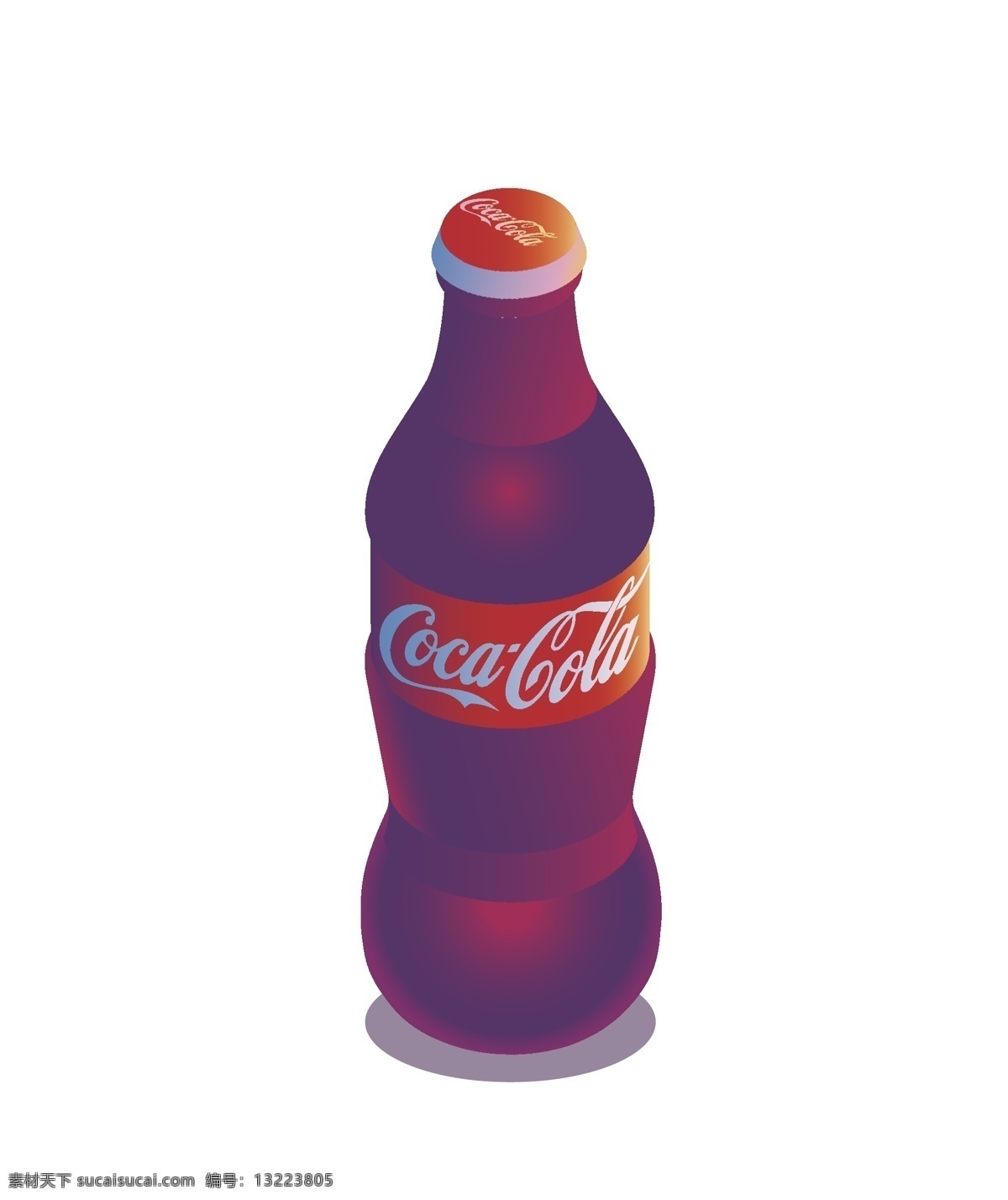 d 可乐 瓶 可口可乐 复古 快消品 饮料 潮流 时尚 矢量 插画 潮流素材 分层