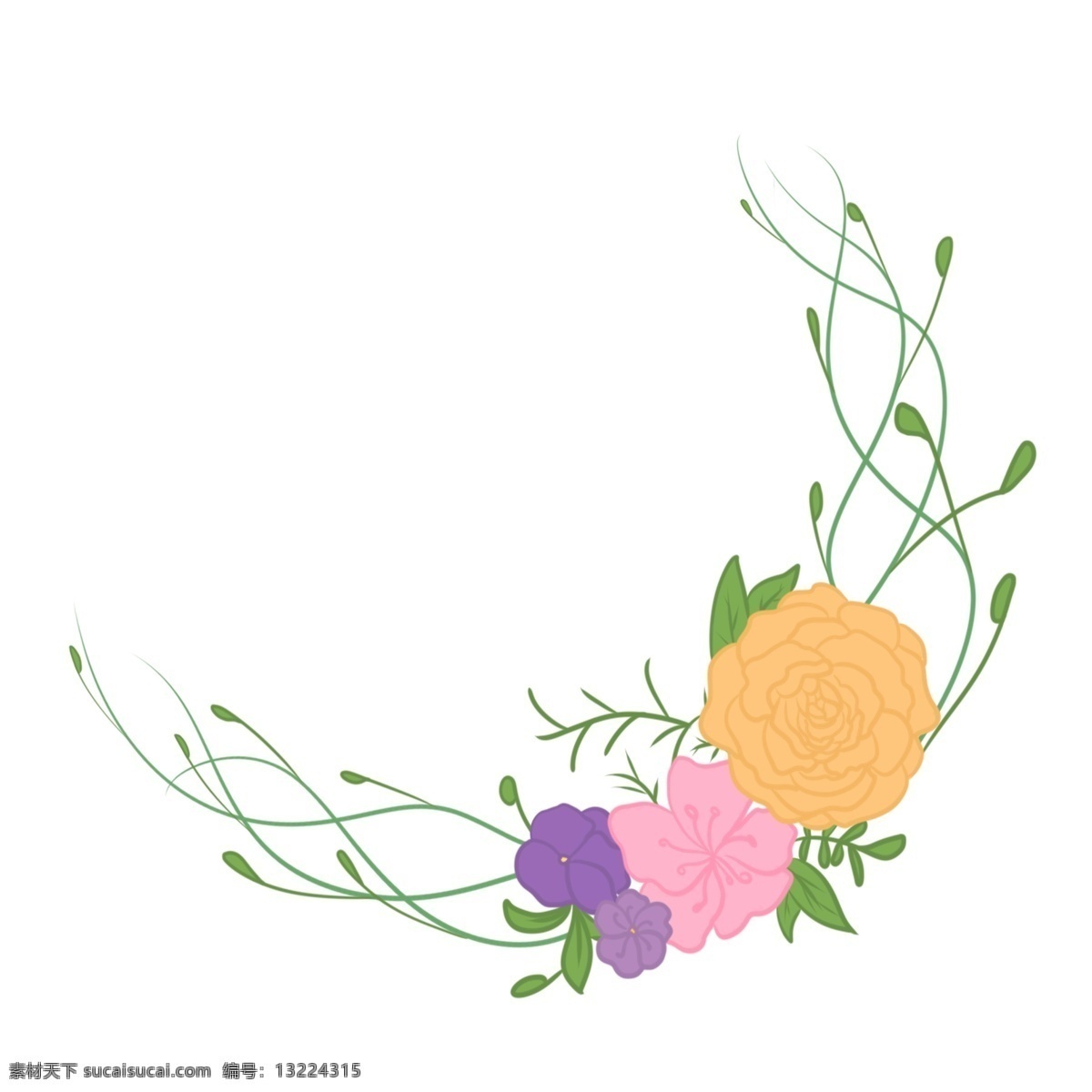 彩色小花花环 彩色 花环 植物