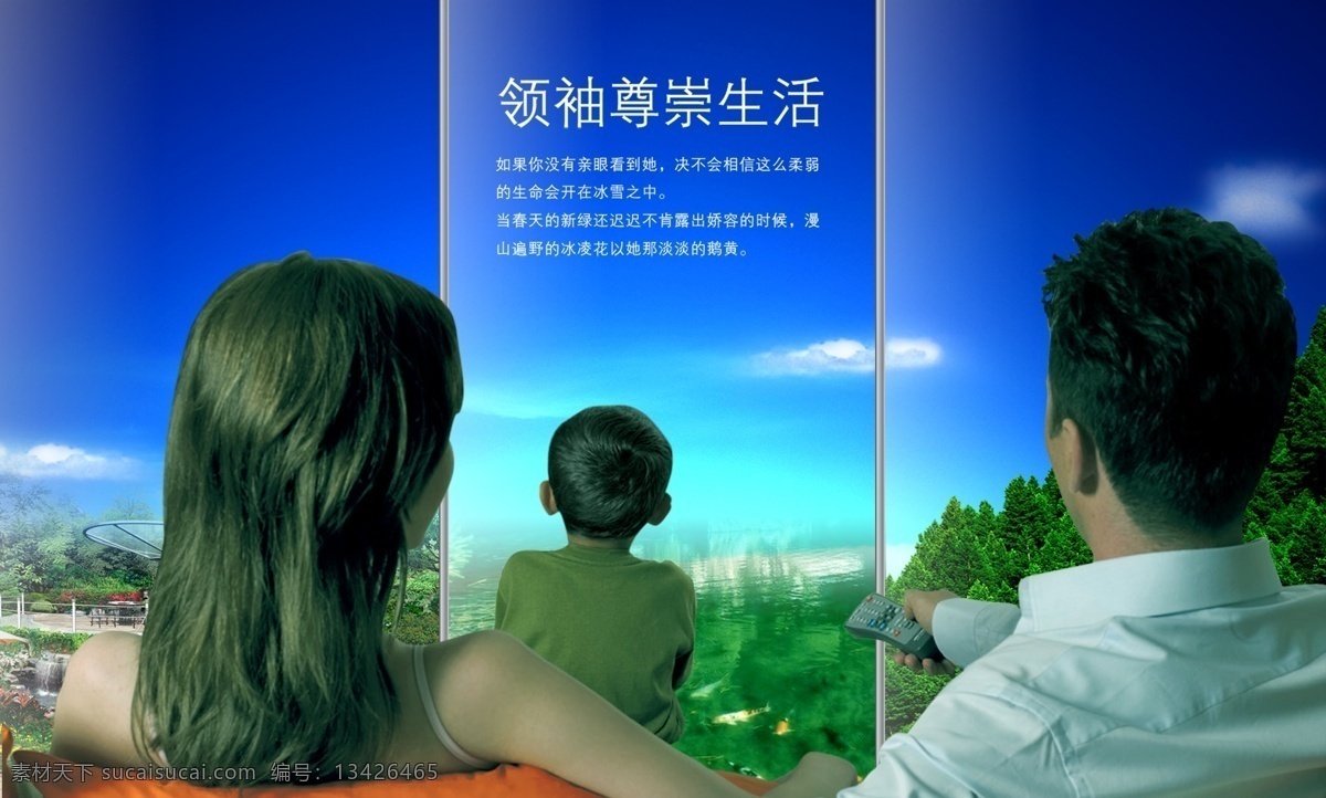 观景 别墅 宣传海报 欢乐 鸟瞰 森林 休闲 一家三口 城市森林 宣传单 彩页 dm