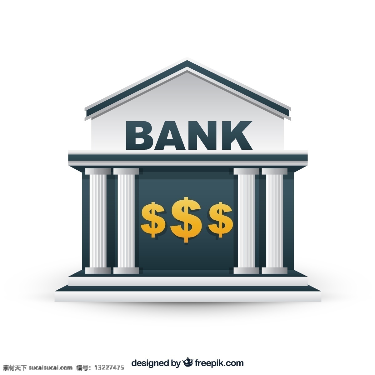 美元 符号 银行 建筑 金融 货币符号 商务 矢量 高清图片