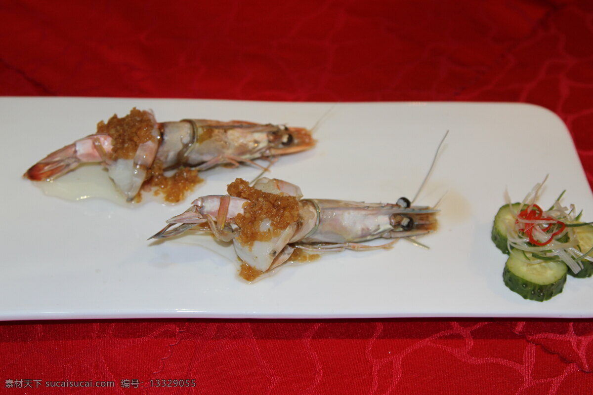 虾仁 虾 蒜茸开边对虾 传统美食 餐饮美食