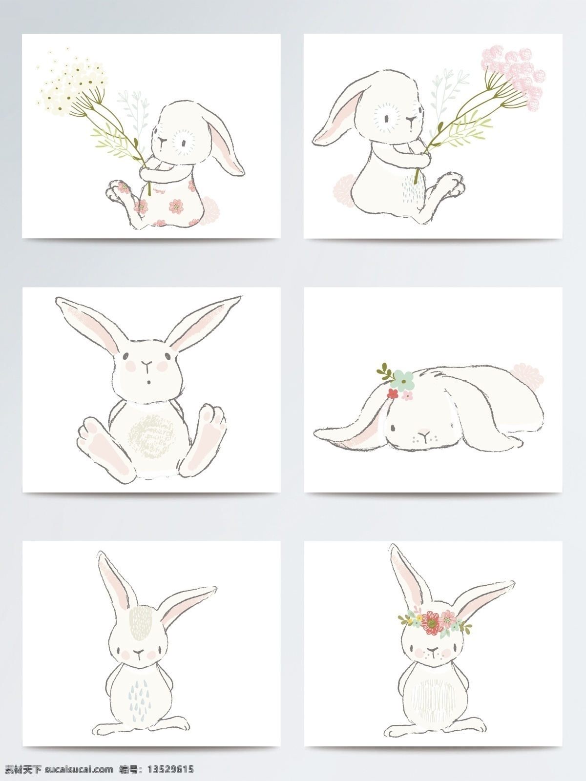小清 新手 绘 兔子 矢量素材 可爱 手绘插画 小清新 复活节 easter 兔耳朵 手绘兔子 复活节素材 ai素材