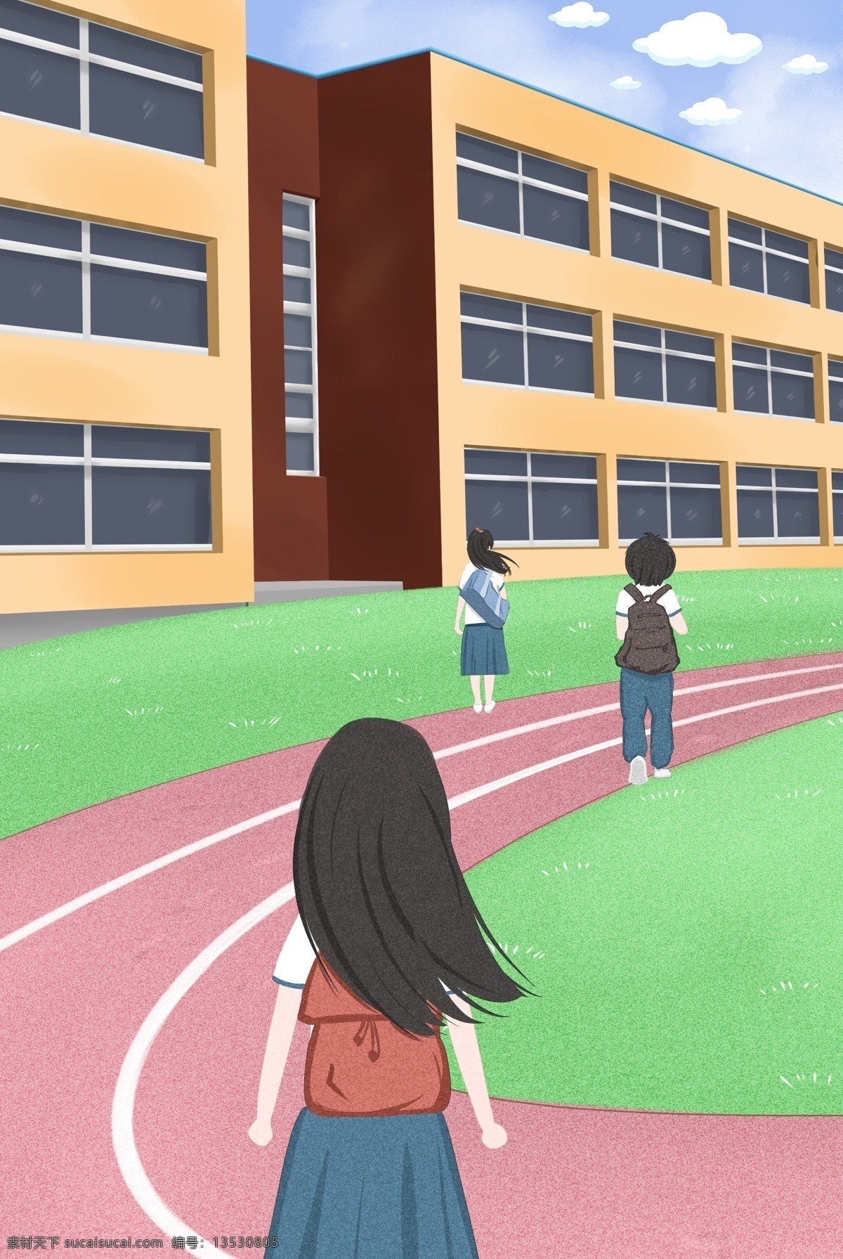 开学 季 大气 简约 背景 开学季 迎新 学生 教育 学校 操场 可爱 阳光 积极向上 朝阳 温暖