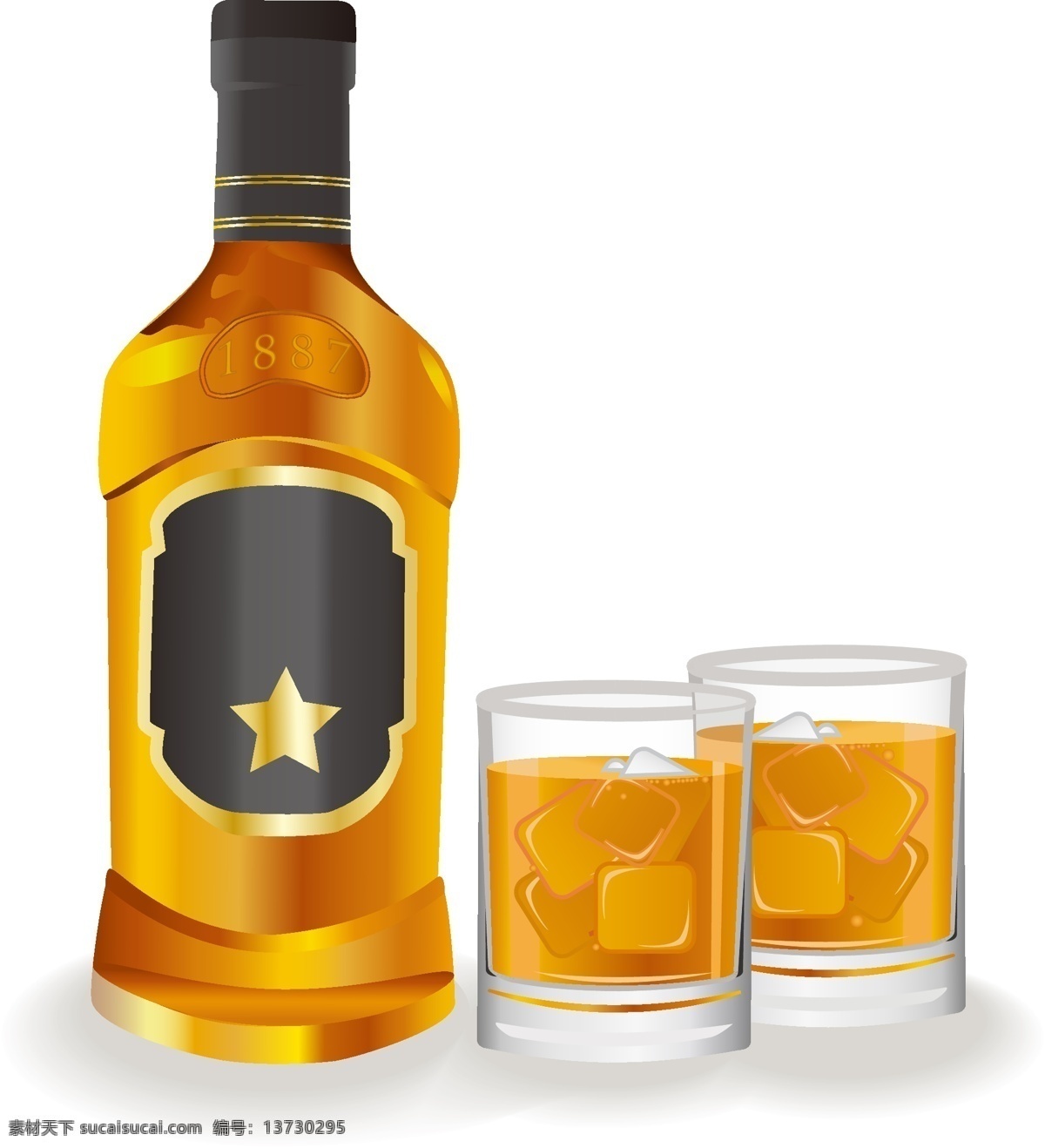 矢量黄酒元素 矢量 白色酒杯 黄酒 ai元素 免扣元素