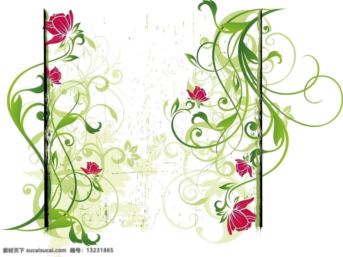 竖 花纹 花边 花框 矢量图 花纹花边